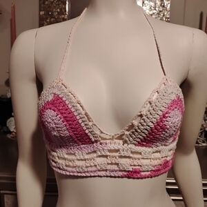 Crochet Rainbow Bikini Top